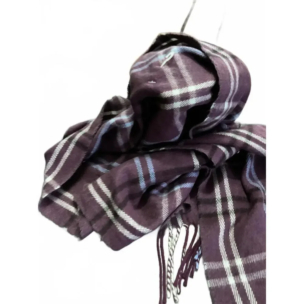 Cejon Cozy Purple Plaid Scarf Made in Italy